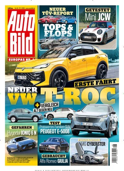 Titelbild der Ausgabe 48/2025 von Auto Bild. Diese Zeitschrift und viele weitere Automagazine und Motorradzeitschriften als Abo oder epaper bei United Kiosk online kaufen.