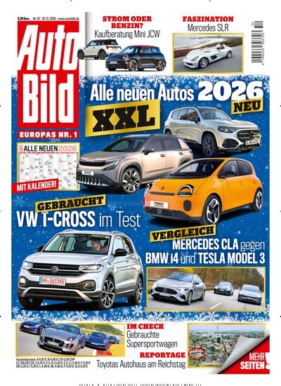 Titelbild der Ausgabe 51/2025 von Auto Bild. Diese Zeitschrift und viele weitere Automagazine und Motorradzeitschriften als Abo oder epaper bei United Kiosk online kaufen.