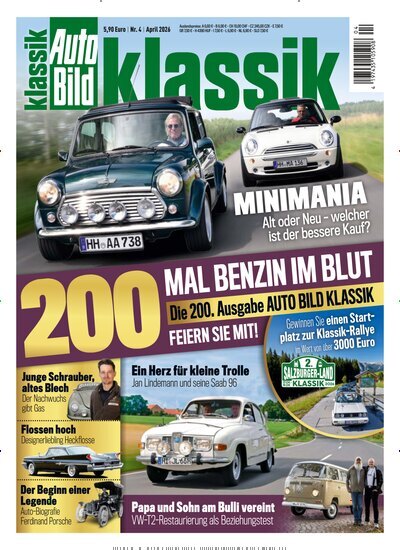 Titelbild der Ausgabe 4/2026 von Auto Bild klassik. Diese Zeitschrift und viele weitere Automagazine und Motorradzeitschriften als Abo oder epaper bei United Kiosk online kaufen.