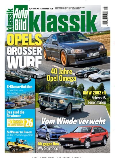 Titelbild der Ausgabe 11/2026 von Auto Bild klassik. Diese Zeitschrift und viele weitere Automagazine und Motorradzeitschriften als Abo oder epaper bei United Kiosk online kaufen.