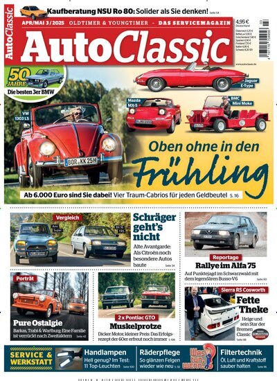Titelbild der Ausgabe 3/2025 von Auto Classic. Diese Zeitschrift und viele weitere Automagazine und Motorradzeitschriften als Abo oder epaper bei United Kiosk online kaufen.