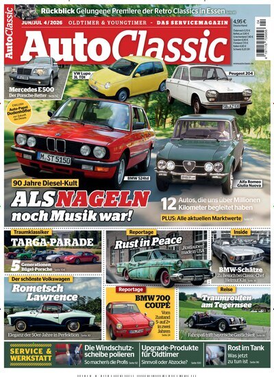 Titelbild der Ausgabe 4/2026 von Auto Classic. Diese Zeitschrift und viele weitere Automagazine und Motorradzeitschriften als Abo oder epaper bei United Kiosk online kaufen.