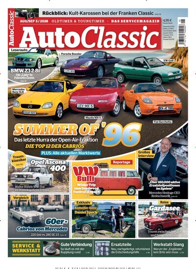 Titelbild der Ausgabe 5/2026 von Auto Classic. Diese Zeitschrift und viele weitere Automagazine und Motorradzeitschriften als Abo oder epaper bei United Kiosk online kaufen.