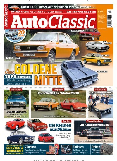 Titelbild der Ausgabe 6/2025 von Auto Classic. Diese Zeitschrift und viele weitere Automagazine und Motorradzeitschriften als Abo oder epaper bei United Kiosk online kaufen.