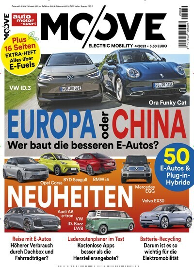Titelbild der Ausgabe 4/2023 von auto motor sport - Moove. Diese Zeitschrift und viele weitere Automagazine und Motorradzeitschriften als Abo oder epaper bei United Kiosk online kaufen.