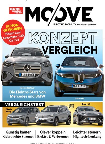 Titelbild der Ausgabe 9/2025 von auto motor sport - Moove. Diese Zeitschrift und viele weitere Automagazine und Motorradzeitschriften als Abo oder epaper bei United Kiosk online kaufen.