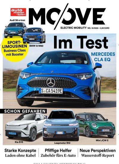 Titelbild der Ausgabe 10/2025 von auto motor sport - Moove. Diese Zeitschrift und viele weitere Automagazine und Motorradzeitschriften als Abo oder epaper bei United Kiosk online kaufen.