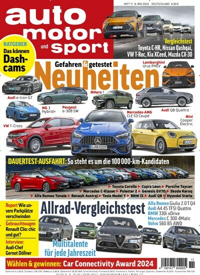 Titelbild der Ausgabe 11/2024 von auto motor und sport. Diese Zeitschrift und viele weitere Automagazine und Motorradzeitschriften als Abo oder epaper bei United Kiosk online kaufen.
