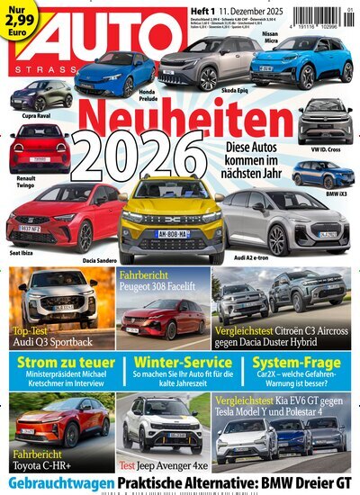 Titelbild der Ausgabe 1/2026 von Auto Straßenverkehr. Diese Zeitschrift und viele weitere Automagazine und Motorradzeitschriften als Abo oder epaper bei United Kiosk online kaufen.