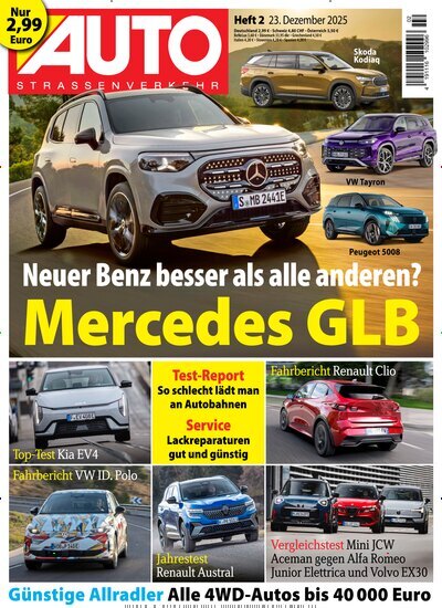 Titelbild der Ausgabe 2/2026 von Auto Straßenverkehr. Diese Zeitschrift und viele weitere Automagazine und Motorradzeitschriften als Abo oder epaper bei United Kiosk online kaufen.