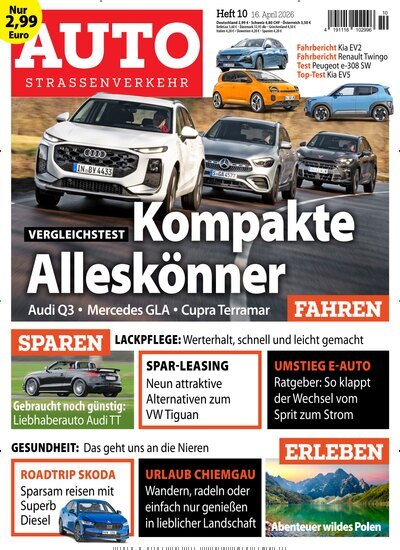 Titelbild der Ausgabe 10/2026 von Auto Straßenverkehr. Diese Zeitschrift und viele weitere Automagazine und Motorradzeitschriften als Abo oder epaper bei United Kiosk online kaufen.