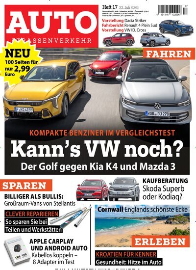 Titelbild der Ausgabe 17/2026 von Auto Straßenverkehr. Diese Zeitschrift und viele weitere Automagazine und Motorradzeitschriften als Abo oder epaper bei United Kiosk online kaufen.