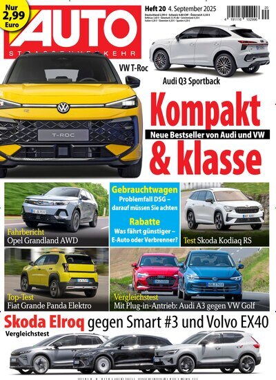 Titelbild der Ausgabe 20/2025 von Auto Straßenverkehr. Diese Zeitschrift und viele weitere Automagazine und Motorradzeitschriften als Abo oder epaper bei United Kiosk online kaufen.