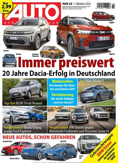 Titelbild der Ausgabe 22/2025 von Auto Straßenverkehr. Diese Zeitschrift und viele weitere Automagazine und Motorradzeitschriften als Abo oder epaper bei United Kiosk online kaufen.