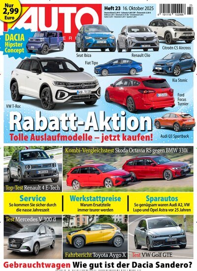 Titelbild der Ausgabe 23/2025 von Auto Straßenverkehr. Diese Zeitschrift und viele weitere Automagazine und Motorradzeitschriften als Abo oder epaper bei United Kiosk online kaufen.
