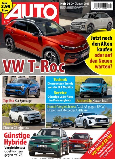 Titelbild der Ausgabe 24/2025 von Auto Straßenverkehr. Diese Zeitschrift und viele weitere Automagazine und Motorradzeitschriften als Abo oder epaper bei United Kiosk online kaufen.