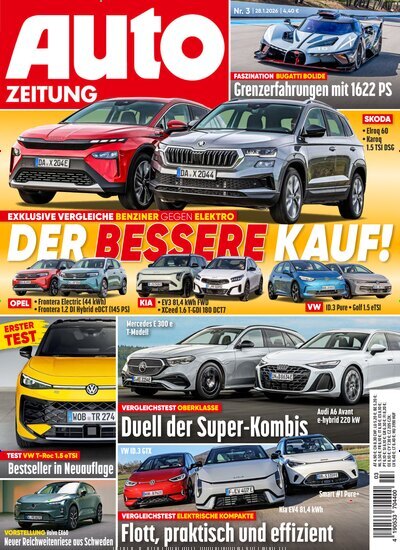 Titelbild der Ausgabe 3/2026 von Auto Zeitung. Diese Zeitschrift und viele weitere Automagazine und Motorradzeitschriften als Abo oder epaper bei United Kiosk online kaufen.