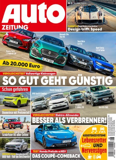 Titelbild der Ausgabe 8/2026 von Auto Zeitung. Diese Zeitschrift und viele weitere Automagazine und Motorradzeitschriften als Abo oder epaper bei United Kiosk online kaufen.