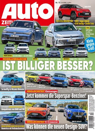 Titelbild der Ausgabe 13/2025 von Auto Zeitung. Diese Zeitschrift und viele weitere Automagazine und Motorradzeitschriften als Abo oder epaper bei United Kiosk online kaufen.