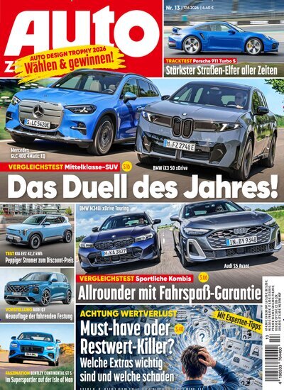 Titelbild der Ausgabe 13/2026 von Auto Zeitung. Diese Zeitschrift und viele weitere Automagazine und Motorradzeitschriften als Abo oder epaper bei United Kiosk online kaufen.