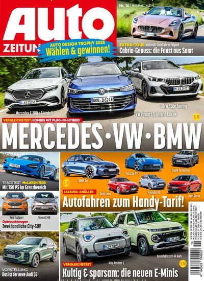 Titelbild der Ausgabe 14/2025 von Auto Zeitung. Diese Zeitschrift und viele weitere Automagazine und Motorradzeitschriften als Abo oder epaper bei United Kiosk online kaufen.