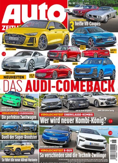 Titelbild der Ausgabe 18/2025 von Auto Zeitung. Diese Zeitschrift und viele weitere Automagazine und Motorradzeitschriften als Abo oder epaper bei United Kiosk online kaufen.