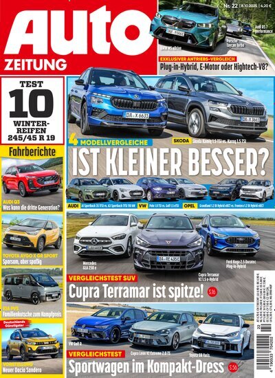 Titelbild der Ausgabe 22/2025 von Auto Zeitung. Diese Zeitschrift und viele weitere Automagazine und Motorradzeitschriften als Abo oder epaper bei United Kiosk online kaufen.