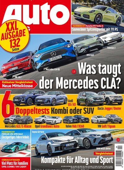 Titelbild der Ausgabe 24/2025 von Auto Zeitung. Diese Zeitschrift und viele weitere Automagazine und Motorradzeitschriften als Abo oder epaper bei United Kiosk online kaufen.