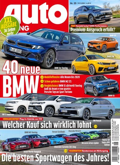 Titelbild der Ausgabe 25/2025 von Auto Zeitung. Diese Zeitschrift und viele weitere Automagazine und Motorradzeitschriften als Abo oder epaper bei United Kiosk online kaufen.