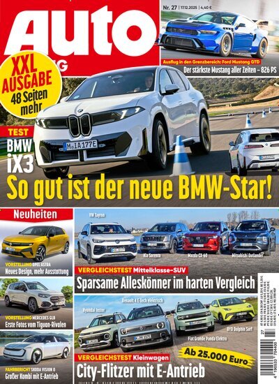 Titelbild der Ausgabe 27/2025 von Auto Zeitung. Diese Zeitschrift und viele weitere Automagazine und Motorradzeitschriften als Abo oder epaper bei United Kiosk online kaufen.