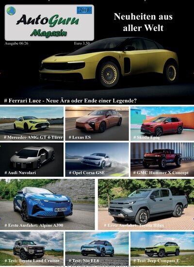 Titelbild der Ausgabe 6/2026 von AutoGuru Magazin. Diese Zeitschrift und viele weitere Automagazine und Motorradzeitschriften als Abo oder epaper bei United Kiosk online kaufen.