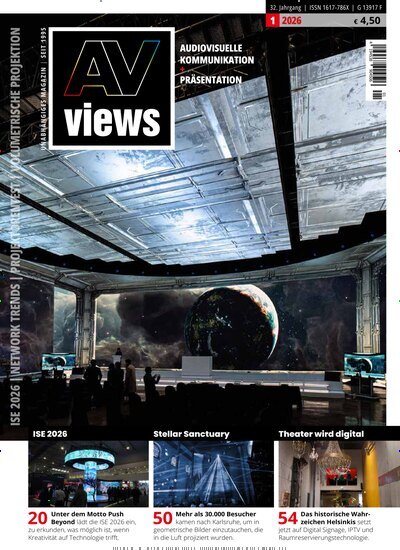 Titelbild der Ausgabe 1/2026 von AV-views. Diese Zeitschrift und viele weitere Logistikmagazine und Medienmagazine als Abo oder epaper bei United Kiosk online kaufen.