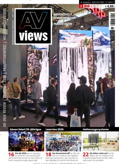 Titelbild der Ausgabe 2/2026 von AV-views. Diese Zeitschrift und viele weitere Logistikmagazine und Medienmagazine als Abo oder epaper bei United Kiosk online kaufen.