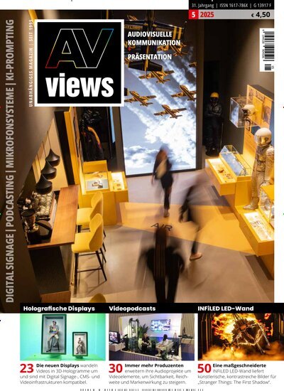 Titelbild der Ausgabe 5/2025 von AV-views. Diese Zeitschrift und viele weitere Logistikmagazine und Medienmagazine als Abo oder epaper bei United Kiosk online kaufen.
