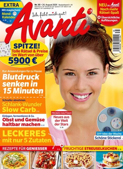 Titelbild der Ausgabe 35/2026 von Avanti. Diese Zeitschrift und viele weitere Frauenzeitschriften als Abo oder epaper bei United Kiosk online kaufen.