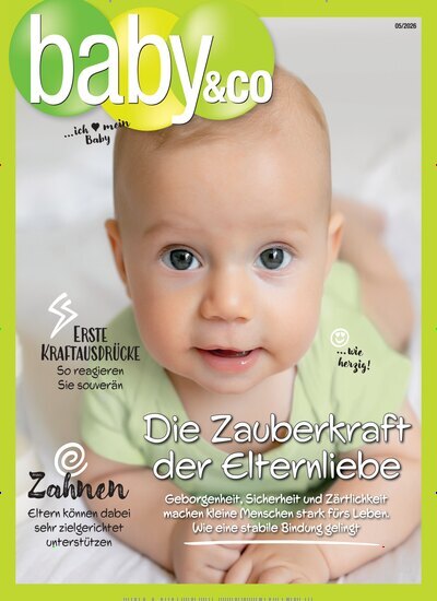 Titelbild der Ausgabe 5/2026 von Baby & Co.. Diese Zeitschrift und viele weitere Elternzeitschriften und Tierzeitschriften als Abo oder epaper bei United Kiosk online kaufen.