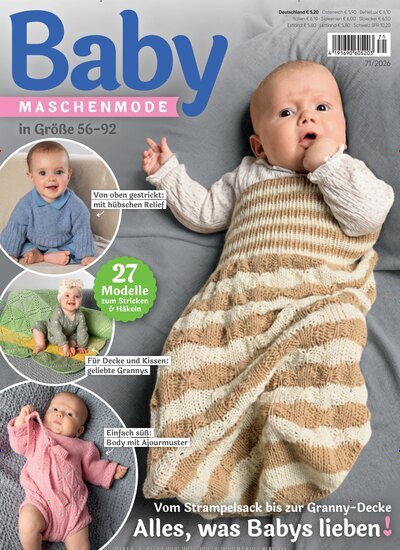 Titelbild der Ausgabe 71/2026 von Baby Maschenmode. Diese Zeitschrift und viele weitere Modemagazine und DIY-Magazine als Abo oder epaper bei United Kiosk online kaufen.