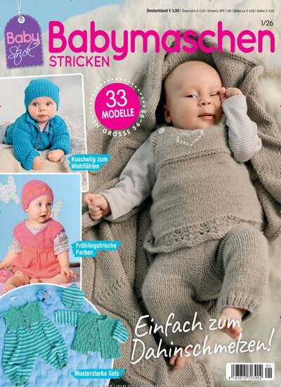 Titelbild der Ausgabe 1/2026 von BabyStrick. Diese Zeitschrift und viele weitere Modemagazine und DIY-Magazine als Abo oder epaper bei United Kiosk online kaufen.