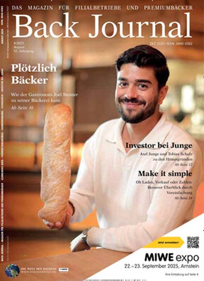 Titelbild der Ausgabe 8/2025 von Back Journal. Diese Zeitschrift und viele weitere Gastronomiezeitschriften, Fashionmagazine, Beautymagazine als Abo oder epaper bei United Kiosk online kaufen.