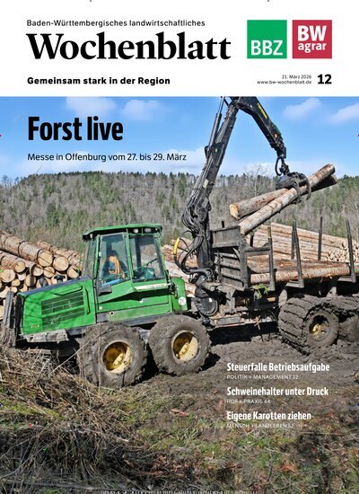 Titelbild der Ausgabe 12/2026 von Baden-Württembergisches Landwirtschaftliches Wochenblatt. Diese Zeitschrift und viele weitere Naturzeitschriften, Landwirtschaftszeitungen und Umweltmagazine als Abo oder epaper bei United Kiosk online kaufen.