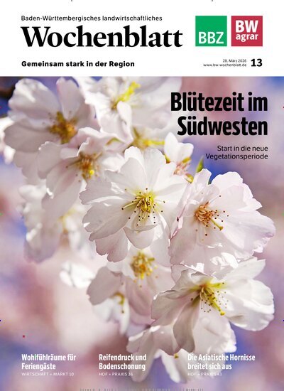 Titelbild der Ausgabe 13/2026 von Baden-Württembergisches Landwirtschaftliches Wochenblatt. Diese Zeitschrift und viele weitere Naturzeitschriften, Landwirtschaftszeitungen und Umweltmagazine als Abo oder epaper bei United Kiosk online kaufen.