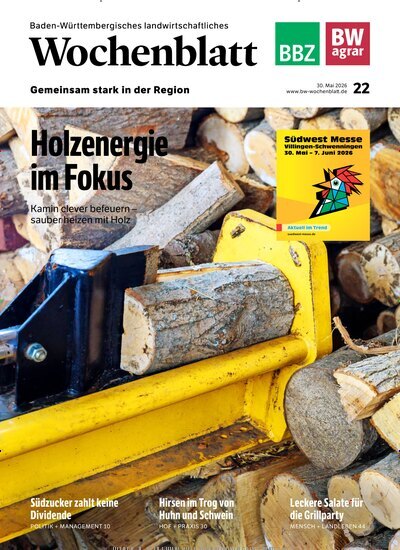 Titelbild der Ausgabe 22/2026 von Baden-Württembergisches Landwirtschaftliches Wochenblatt. Diese Zeitschrift und viele weitere Naturzeitschriften, Landwirtschaftszeitungen und Umweltmagazine als Abo oder epaper bei United Kiosk online kaufen.