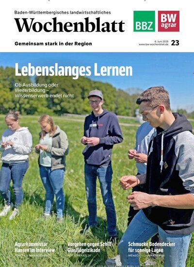 Titelbild der Ausgabe 23/2026 von Baden-Württembergisches Landwirtschaftliches Wochenblatt. Diese Zeitschrift und viele weitere Naturzeitschriften, Landwirtschaftszeitungen und Umweltmagazine als Abo oder epaper bei United Kiosk online kaufen.