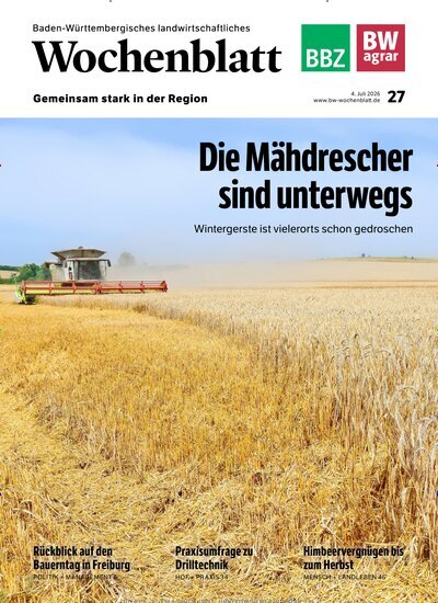 Titelbild der Ausgabe 27/2026 von Baden-Württembergisches Landwirtschaftliches Wochenblatt. Diese Zeitschrift und viele weitere Naturzeitschriften, Landwirtschaftszeitungen und Umweltmagazine als Abo oder epaper bei United Kiosk online kaufen.