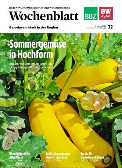 Titelbild der Ausgabe 32/2026 von Baden-Württembergisches Landwirtschaftliches Wochenblatt. Diese Zeitschrift und viele weitere Naturzeitschriften, Landwirtschaftszeitungen und Umweltmagazine als Abo oder epaper bei United Kiosk online kaufen.