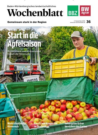 Titelbild der Ausgabe 36/2026 von Baden-Württembergisches Landwirtschaftliches Wochenblatt. Diese Zeitschrift und viele weitere Naturzeitschriften, Landwirtschaftszeitungen und Umweltmagazine als Abo oder epaper bei United Kiosk online kaufen.