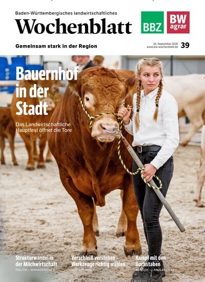 Titelbild der Ausgabe 39/2026 von Baden-Württembergisches Landwirtschaftliches Wochenblatt. Diese Zeitschrift und viele weitere Naturzeitschriften, Landwirtschaftszeitungen und Umweltmagazine als Abo oder epaper bei United Kiosk online kaufen.
