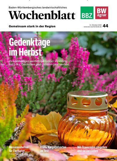 Titelbild der Ausgabe 44/2026 von Baden-Württembergisches Landwirtschaftliches Wochenblatt. Diese Zeitschrift und viele weitere Naturzeitschriften, Landwirtschaftszeitungen und Umweltmagazine als Abo oder epaper bei United Kiosk online kaufen.