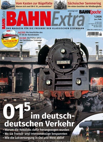 Titelbild der Ausgabe 1/2026 von Bahn Extra. Diese Zeitschrift und viele weitere Reisemagazine, Freizeitmagazine und Wissensmagazine als Abo oder epaper bei United Kiosk online kaufen.
