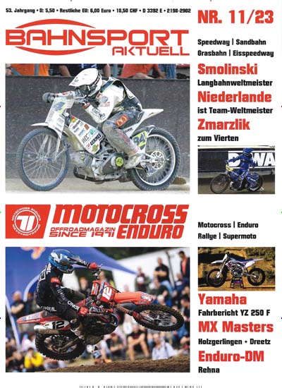 Titelbild der Ausgabe 11/2023 von Bahnsport Aktuell. Diese Zeitschrift und viele weitere Automagazine und Motorradzeitschriften als Abo oder epaper bei United Kiosk online kaufen.